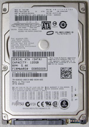 FUJITSU DELL 1525 1500 120GB 5400RPM HARD DRIVE D803C / 0D803C