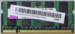 DELL INSPIRON 1525 2GB (2X1GB) LAPTOP RAM HYMP112S64CP6 PC2-5300 0Y9535 Y9535