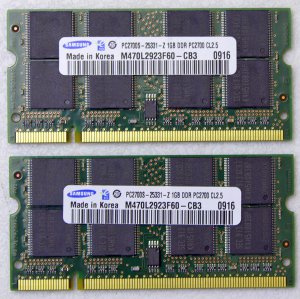 GENUINE OEM APPLE MAC POWERBOOK G4 A1106 2GB (1GBx2) PC2700S SODIMM RAM MEMORY