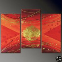 Abstract Red and Gold Oil Painting on Canvas (22240909779)
