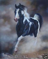 Galloping in the Mist Oil Painting on Canvas (22232512115)