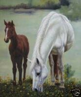 Horses Grazing Oil Painting on Canvas (22232306300)
