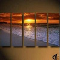 Sunset Glow on the Water Oil Painting on Canvas Romance Hand in Hand Warm (g66077175ttps)