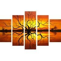 Trees in the Sunset Reflecting Oil Painting on Canvas (g66082061ttps)
