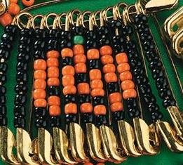 Beaded Pumpkin Pin