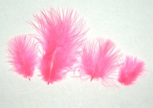 100 + Small PINK ORIENT 1-3" Marabou Fluff Feathers 1/4 oz