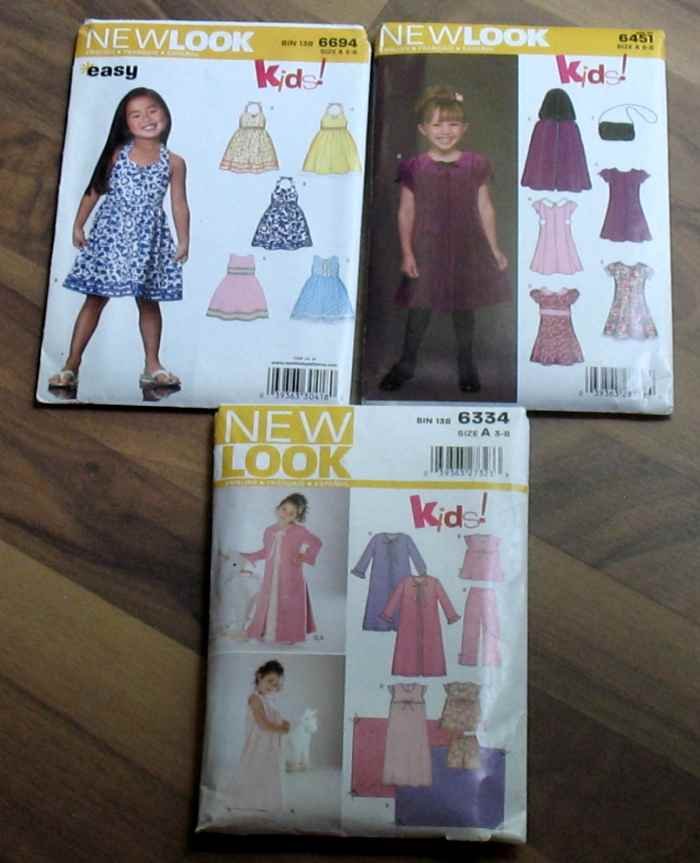 3 Simplicity NewLook Kids! Patterns Dresses PJ's Girls Size A 3-8 NIP