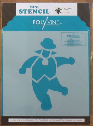 Polyvine The Painted Finish Mylar Mini Stencil CLOWN NIP