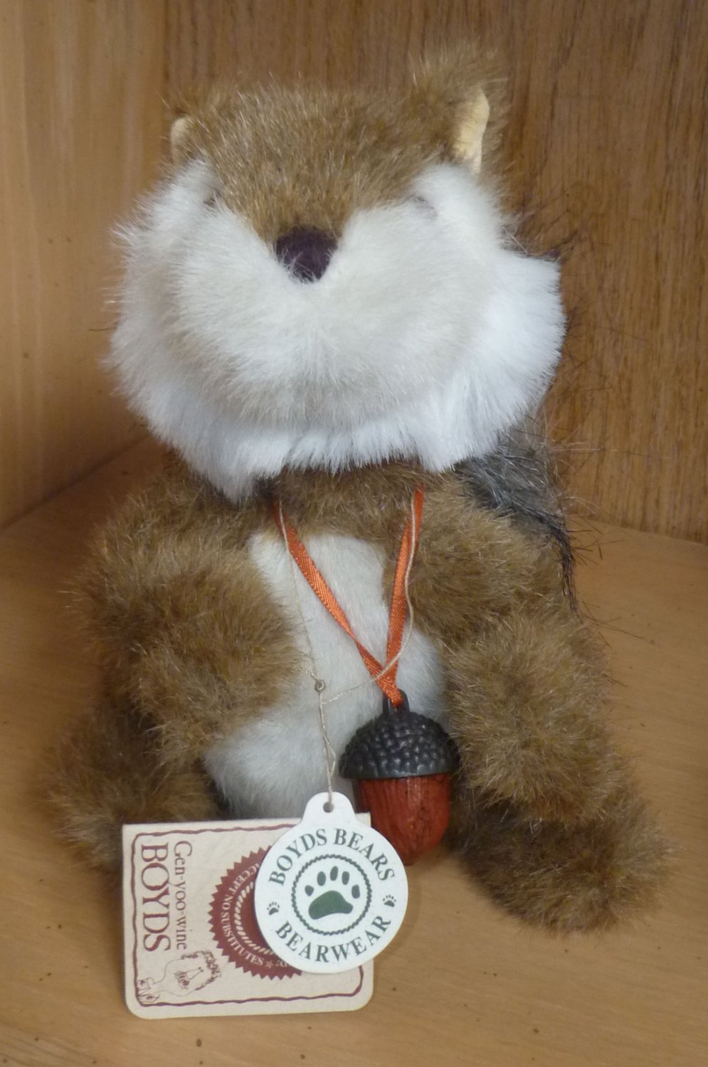 Boyds Bears Collection 7 Inch Merle B. Squirrel with Metal Acorn NWT