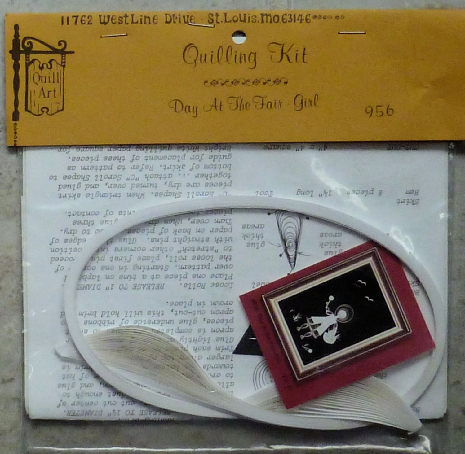 Vintage Quill Art 1985 Quill Kit #956 Girl at the Fair NIP