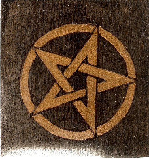 Handmade Wood Pentacle Altar Tile
