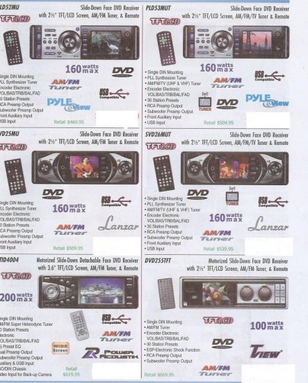 PLD52MU AM FM-MPX dvd vcd cd mp3 disc player 2.5 LCD screen