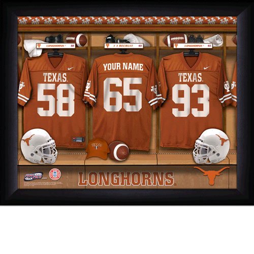 Framed Texas Longhorns Custom Jersey Print With Your Name