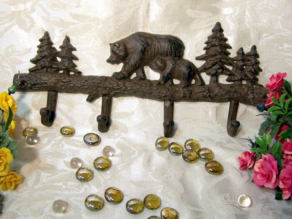 Cast Iron Bears Coat and Hat Rack