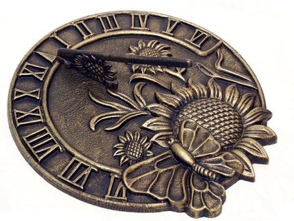 Cast Iron Butterfly on Sunflower Sundial