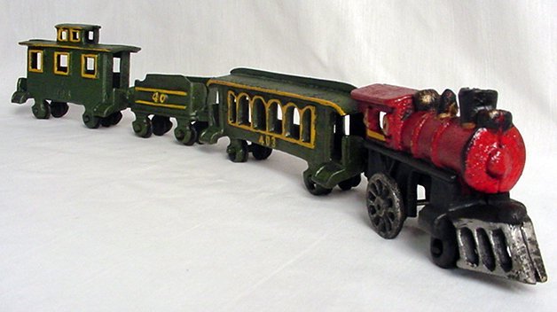 Cast Iron Four Piece Train Set