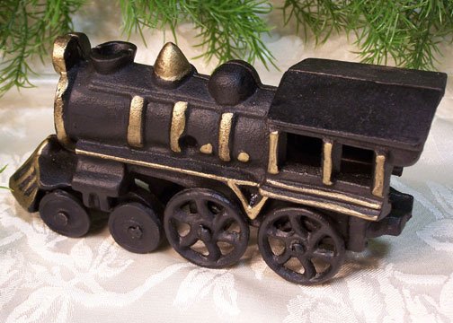 Cast Iron Black & Gold Locomotive