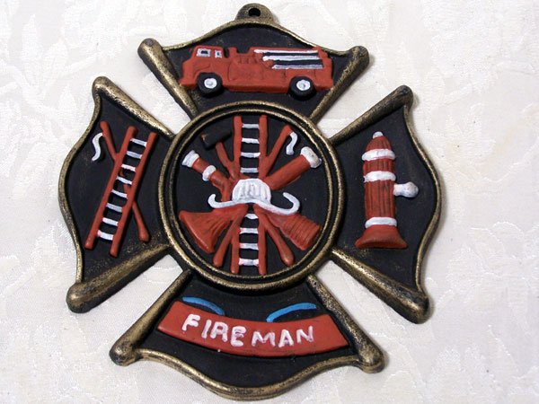 Cast Iron Fireman Wall Plaque