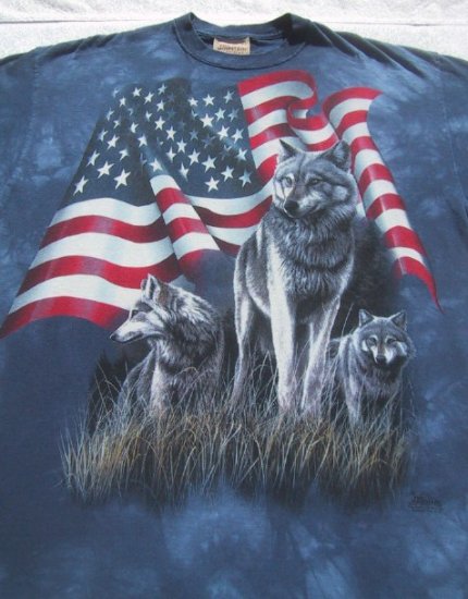 american flag wolf shirt