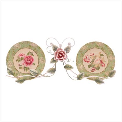 Floral Plates With Rose Rack