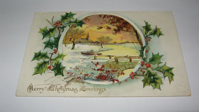 Raphael Tuck & Sons Merry Christmas Greetings Christmas Postcard
