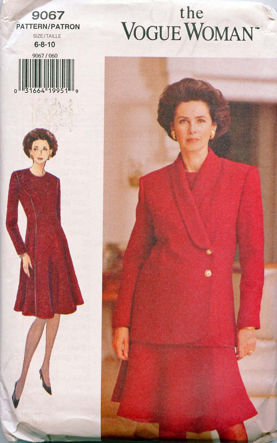 Vogue pattern Misses Jacket and Dress pattern NO. 9067