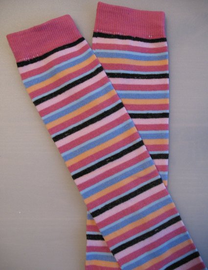 Multicolor Thin Stripes Leggie Weggies, Baby Leg Warmers