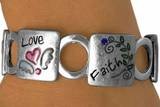 "Love,Faith,Hope"Austrian Crystal Accented Stretch Bracelets