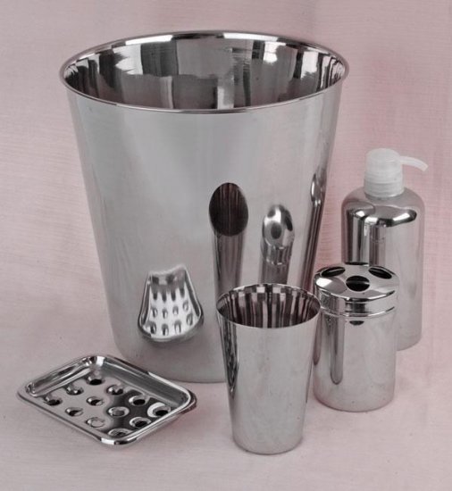 Stainless Bathroom Accessory Set by Steeltex