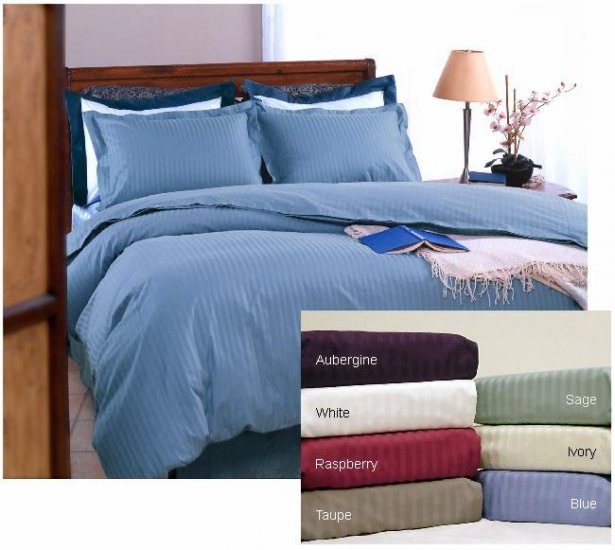 600 tc Supima Cotton Stripe Duvet Cover Set