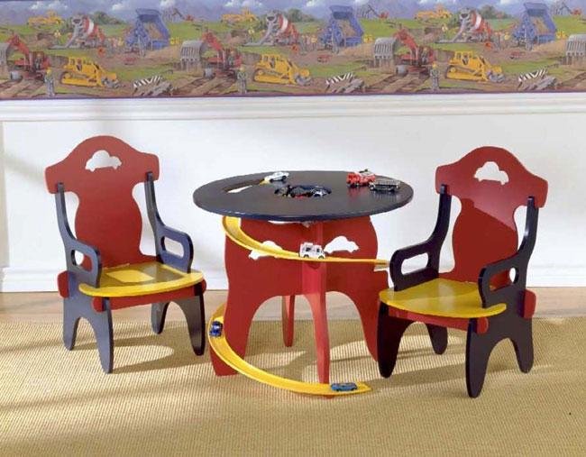 Childrens Race Track Table & Chair Set
