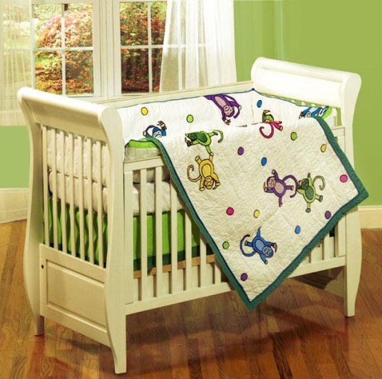 Monkey See, Monkey Do 4-piece Patchwork Crib Set
