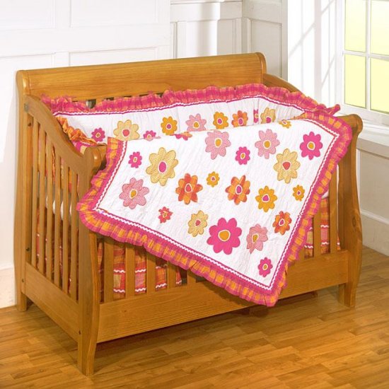 Malibu Baby 4-piece Patchwork Crib Set
