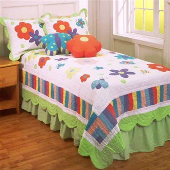 Blooming Meadow All-Cotton 4-pc Quilt Set