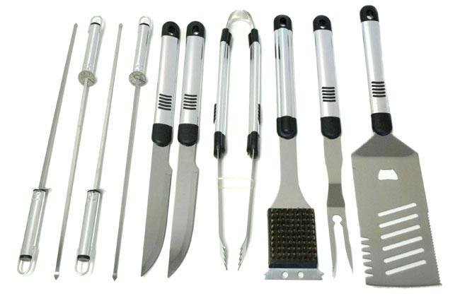 Daxx Stainless Steel 10-piece BBQ Set with Case