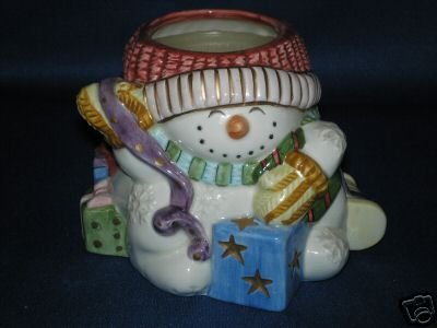 FITZ AND FLOYD SNOWMAN CHRISTMAS CANDLE