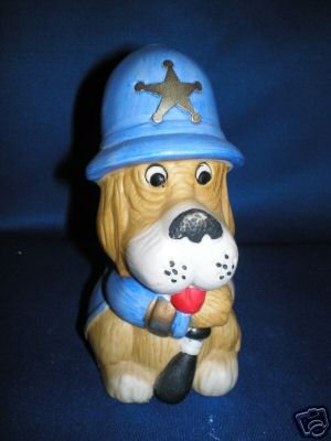 COMIC SHERIFF DOG MONEY BANK AS SHOWN