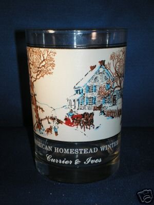 GLASSWARE AS SHOWN~CURRIER & IVES AM HOMESTEAD WINTER