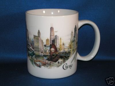 CHICAGO NOW COFFEE MUG AS SHOWN LOCATIONS ON BACK
