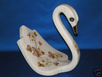 VINTAGE FLORAL SWAN HAND TOWEL HOLDER BATHROOM LARGE
