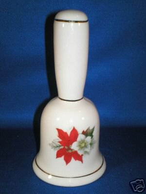 COLLECTIBLE BELL AS SHOWN~CHRISTMAS POINSETTIAS