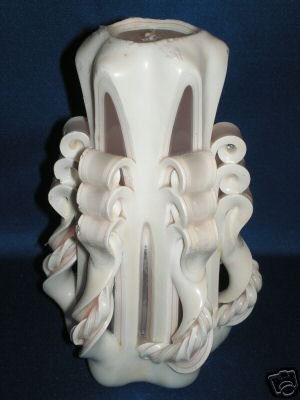 HAND MADE WHITE RIBBON CANDLE NEW