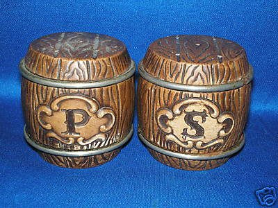 OLD BARREL DINNERWARE SALT AND PEPPER SHAKERS SETS