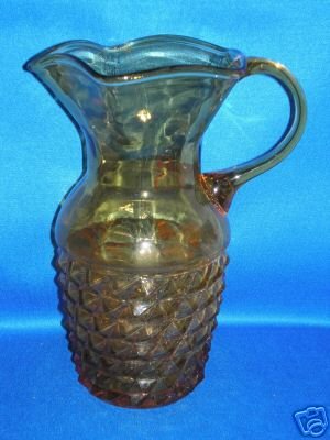 AMBER GLASS RETRO SHAPED WATER PITCHER