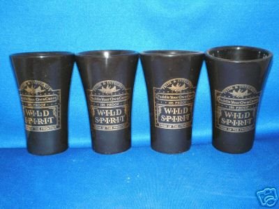 SET OF 4 WILD SPIRIT SHOT GLASSES DRINK OF THE FRONTIER