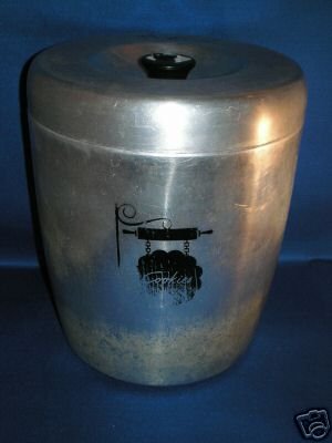 COOKIE JAR AS SHOWN~VINTAGE WEST BEND ALUMINUM CANISTER