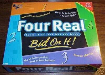 FOUR REAL TRIVIA PARTY BOARD CARD GAME