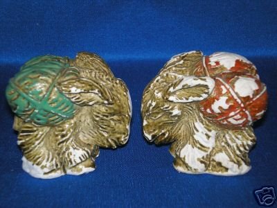 OLD CHALKWARE BURROS PACK MULES Salt Pepper Shakers