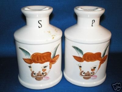 OLD MILK BOTTLES WITH COW Salt and Pepper Shakers SETS