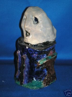 INTERESTING PIECE OF CLAY ART~ABSTRACT MOANING MAN